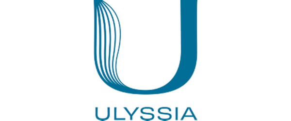Logo of Ulyssia with a stylized 'U' on a white background
